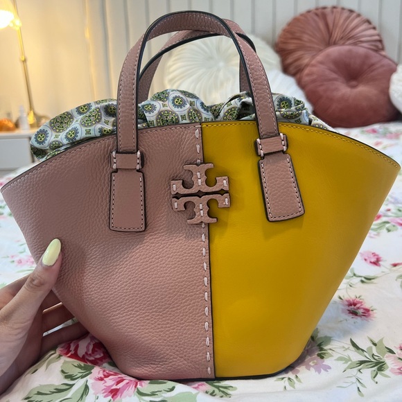 Tory Burch McGraw Color-Block Mini Shopper Tote - Picture 1 of 5